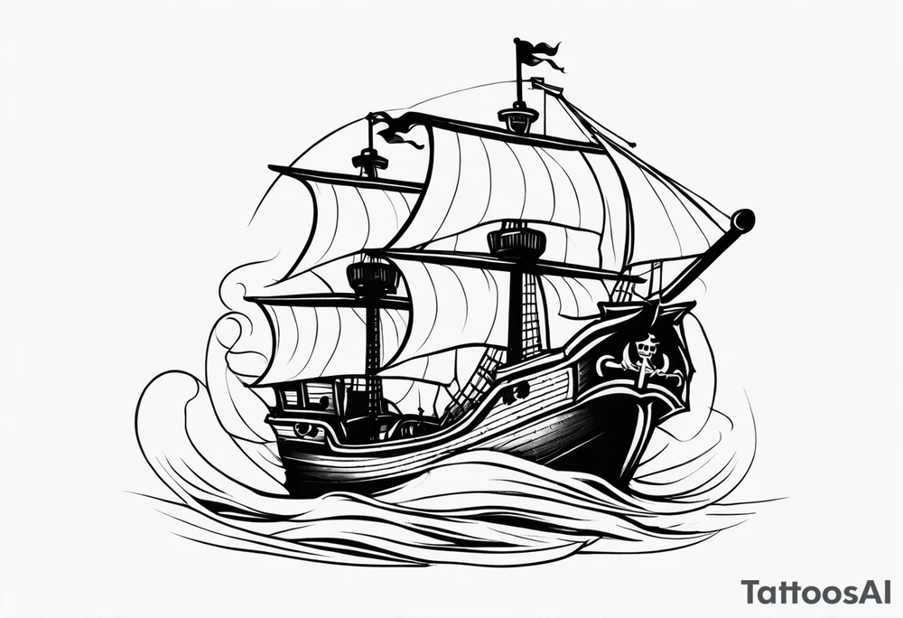 pirate ship anchor tattoo idea