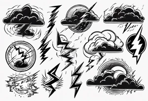 lightning storm tattoo idea