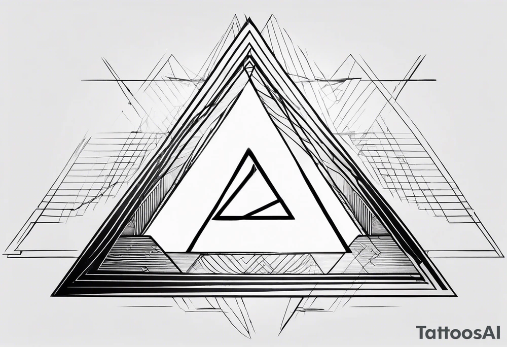 A triangle with nothing inside of it very simple, just a few lines tattoo idea