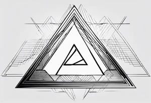 A triangle with nothing inside of it very simple, just a few lines tattoo idea