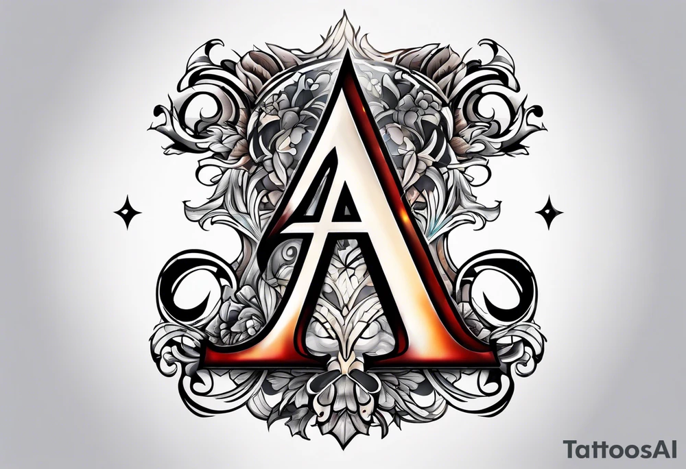 the letters A and R tattoo idea