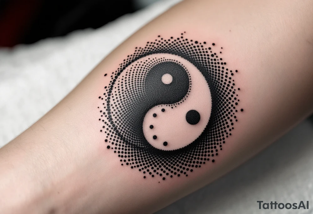 A dual spiral in contrasting black and white, reflecting yin and yang harmony. tattoo idea