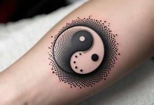 A dual spiral in contrasting black and white, reflecting yin and yang harmony. tattoo idea