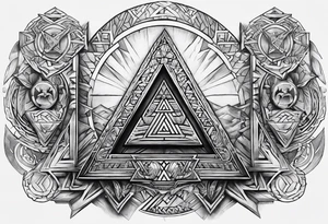 Valhalla steps Valknut sword tattoo idea