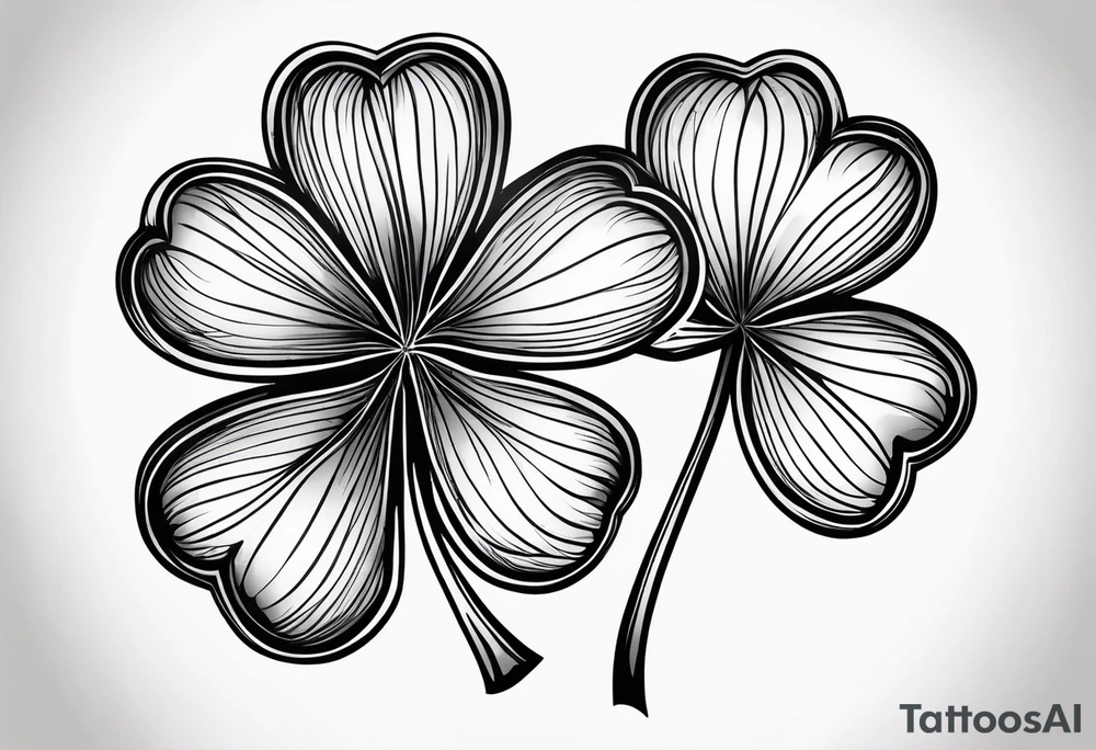 fine line three leaf clover tattoo idea
