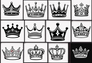 his and her crowns. Crowns only. Simplistic and detailed. fine lines tattoo idea