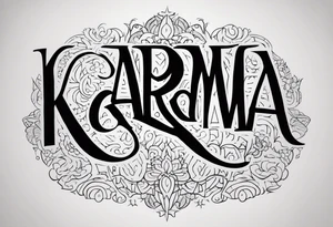 The word karma in different fonts tattoo idea