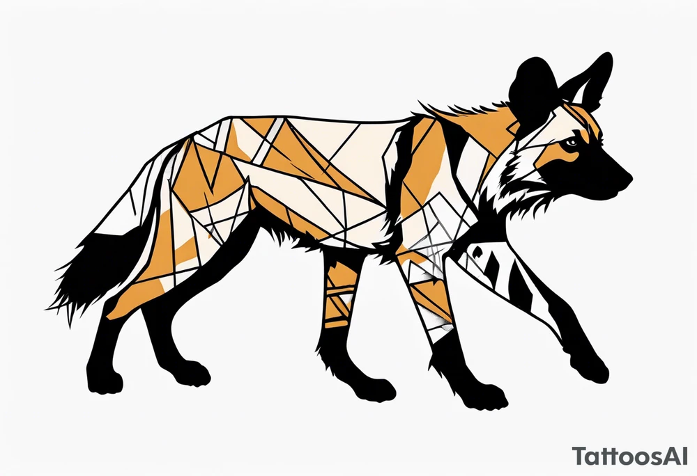 African wild dog tattoo idea