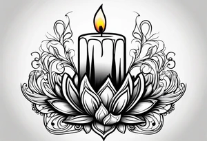 Candle alone in the darkness, a glimmer of hope. tattoo idea