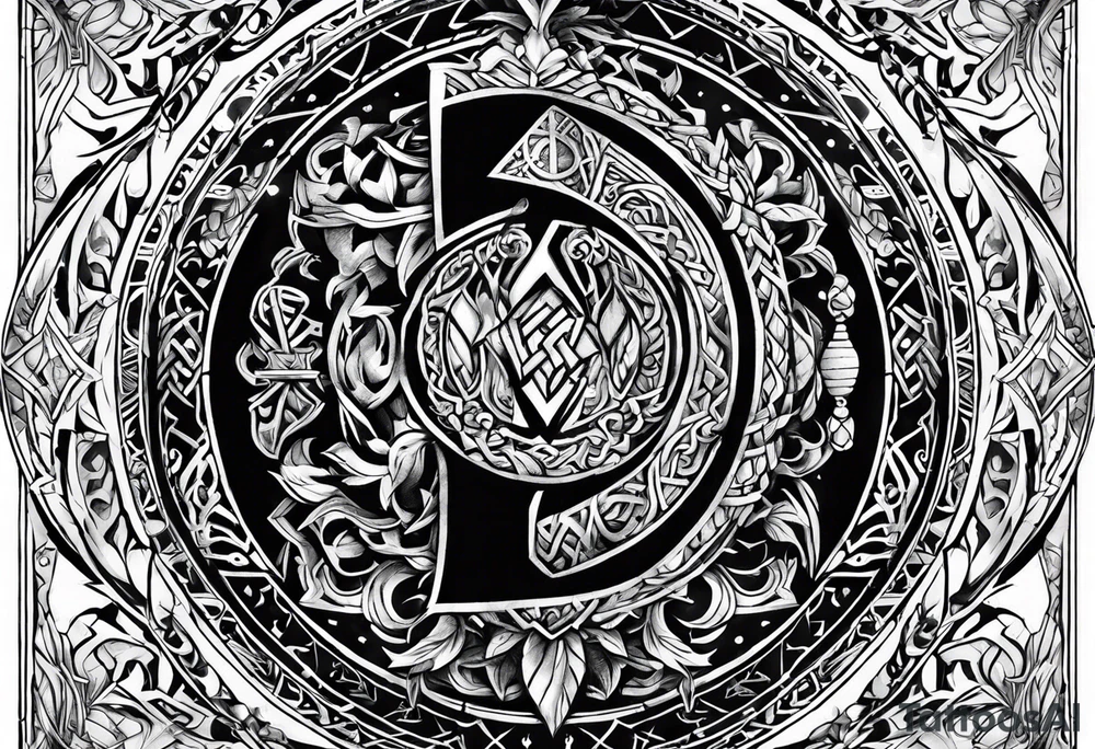Nordic rune of viking warriors tattoo idea