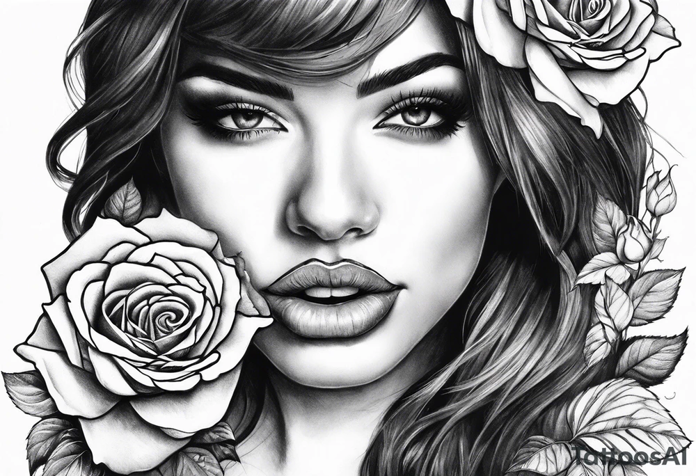 Bondage rose in mouth for hand tattoo tattoo idea