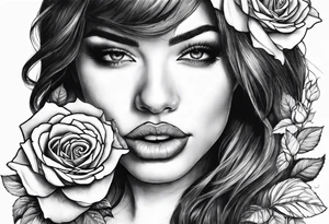 Bondage rose in mouth for hand tattoo tattoo idea