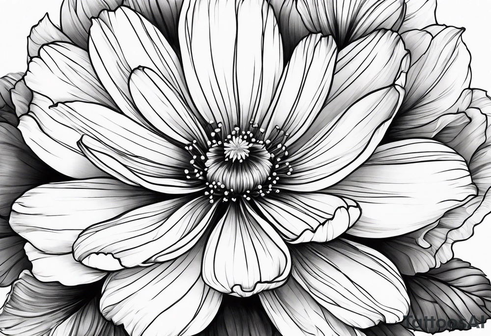 Cosmos flower tattoo idea