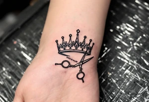 Barber pole crown scissors 
           THIS IS MY LIFE tattoo idea