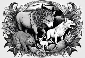 7 Animals
1 Bull
1 Badger
1 Axolotl
1 Canary
1 Wolf
1 Cat
1 Lizard tattoo idea