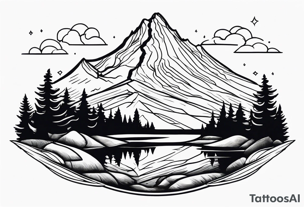 Mount Hood outline tattoo idea