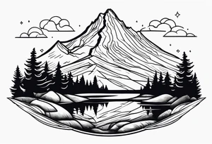 Mount Hood outline tattoo idea