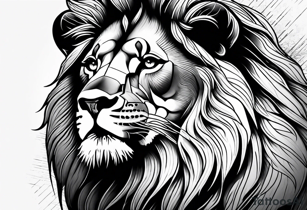 Powerful majestic lion tattoo idea