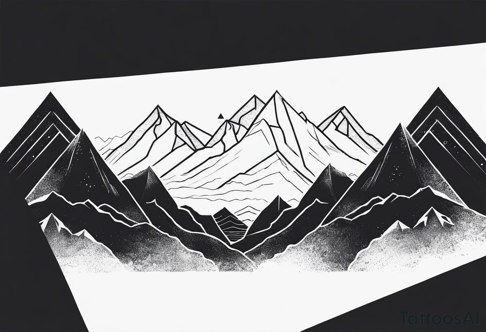 geometric mountains tattoo idea