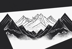 geometric mountains tattoo idea