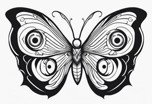 butterfly wings with scary eyes pattern tattoo idea