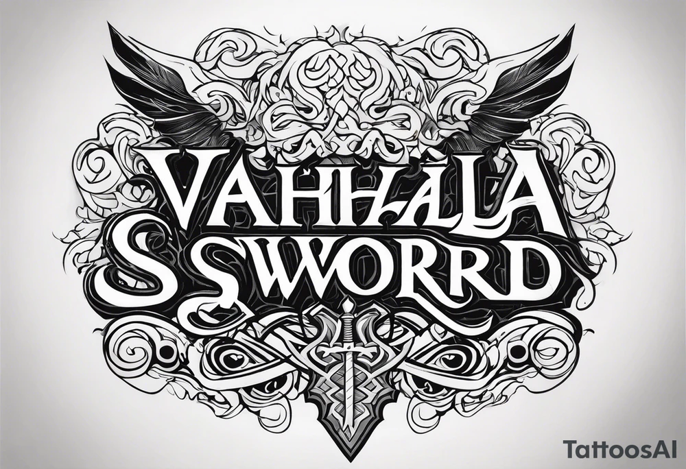 Valhalla sword funeral tattoo idea