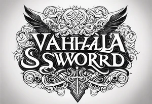 Valhalla sword funeral tattoo idea