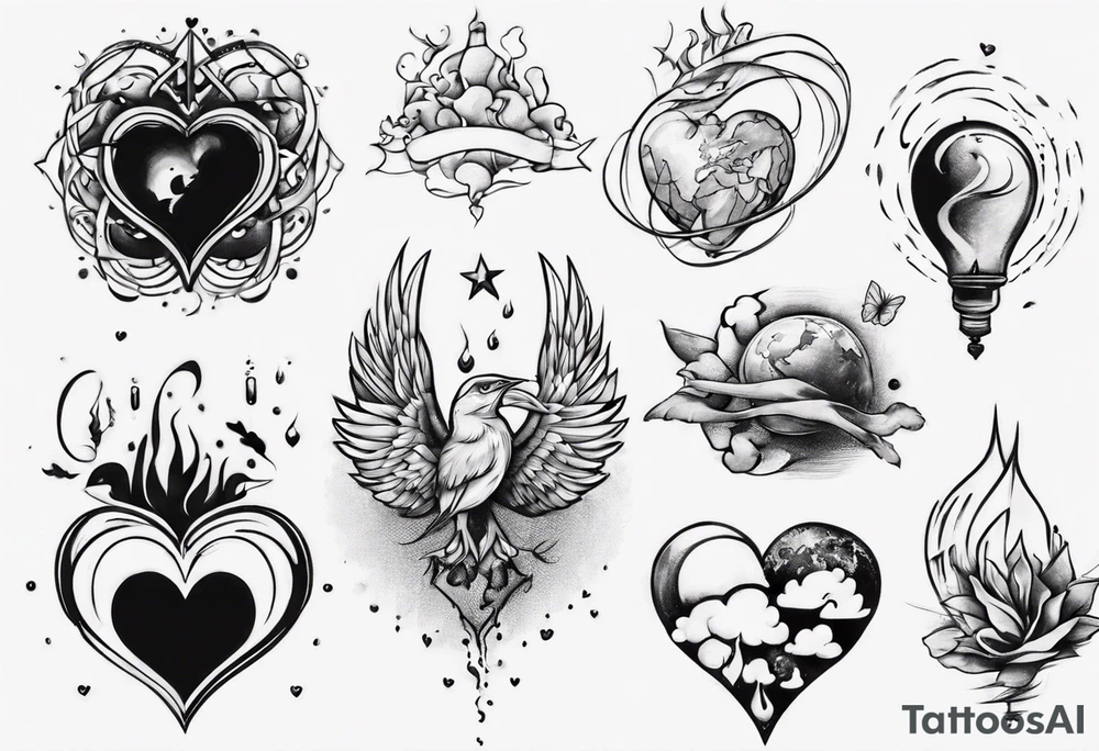 Mind and heart floating away tattoo idea