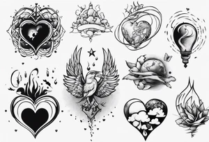 Mind and heart floating away tattoo idea