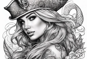 mermaid and pirate tattoo idea