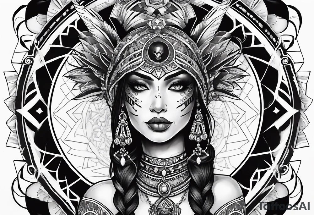 kali ma, alien goddess, valkrye, pirate, divine feminine, zenza resonance, pachamama, lotus azul, blank panther, eagle, skull, 5D, nueva gaya, dna 12 tattoo idea