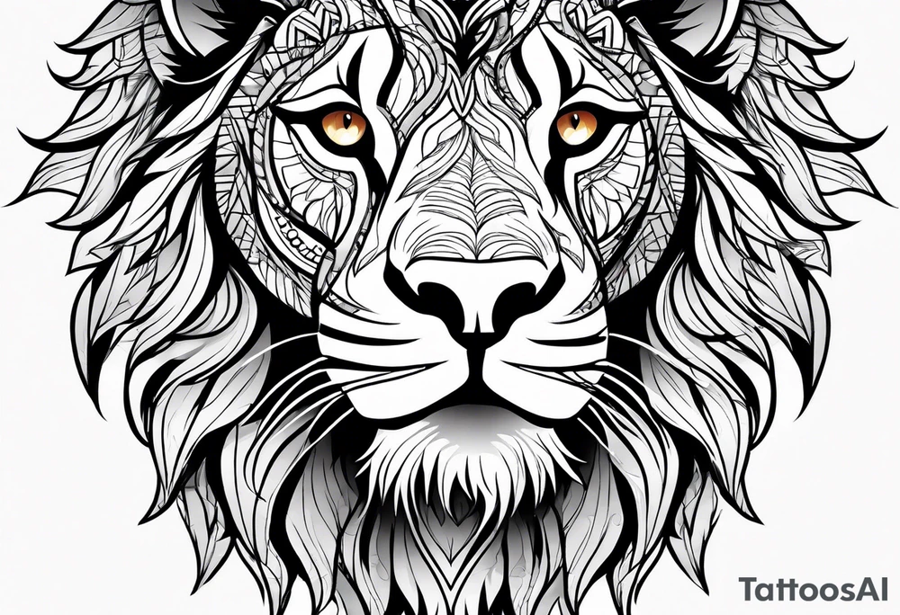 Powerful majestic lion family tattoo idea