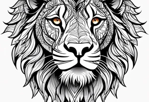Powerful majestic lion family tattoo idea