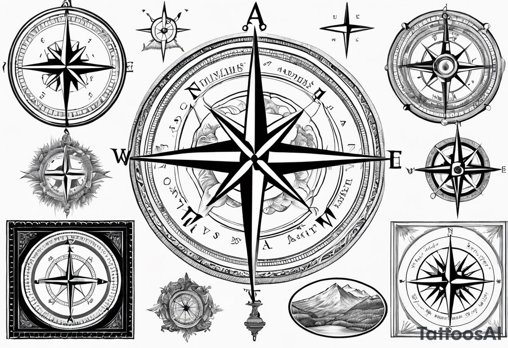 azores islands map compass on top compass tattoo idea