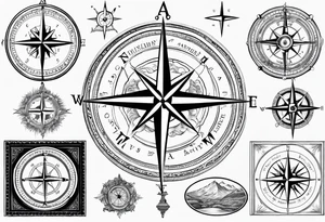 azores islands map compass on top compass tattoo idea