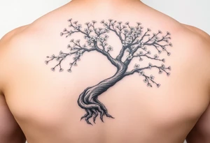 Bonsai weeping cherry blossom tree of life tattoo idea