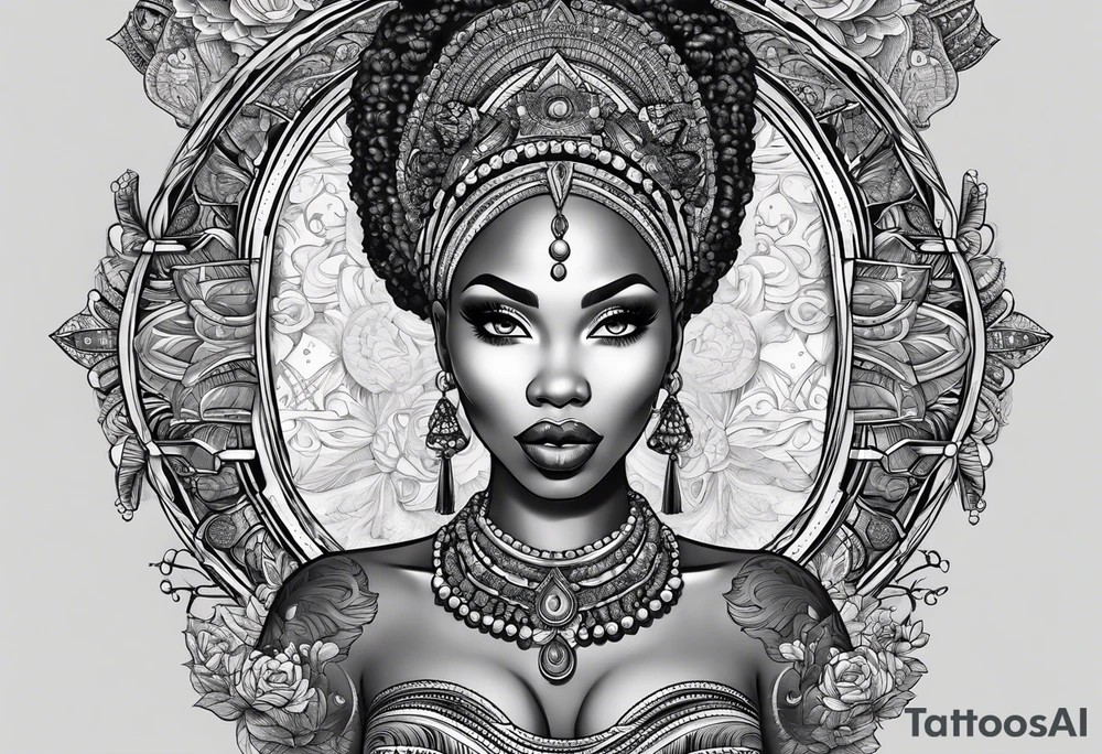 Afro art tattoo idea