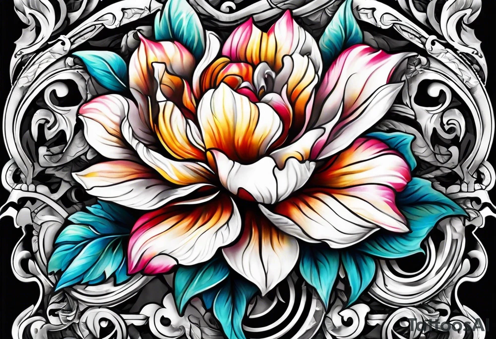 Flower fire for a male tattoo tattoo idea