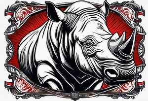 Rhino with the Taft school crest tattoo idea