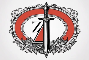 Dagger through the letter z tattoo idea