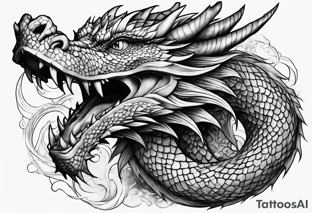 Dragon full arm tattoo idea