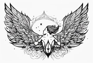 Icarus falling minimalistic tattoo idea