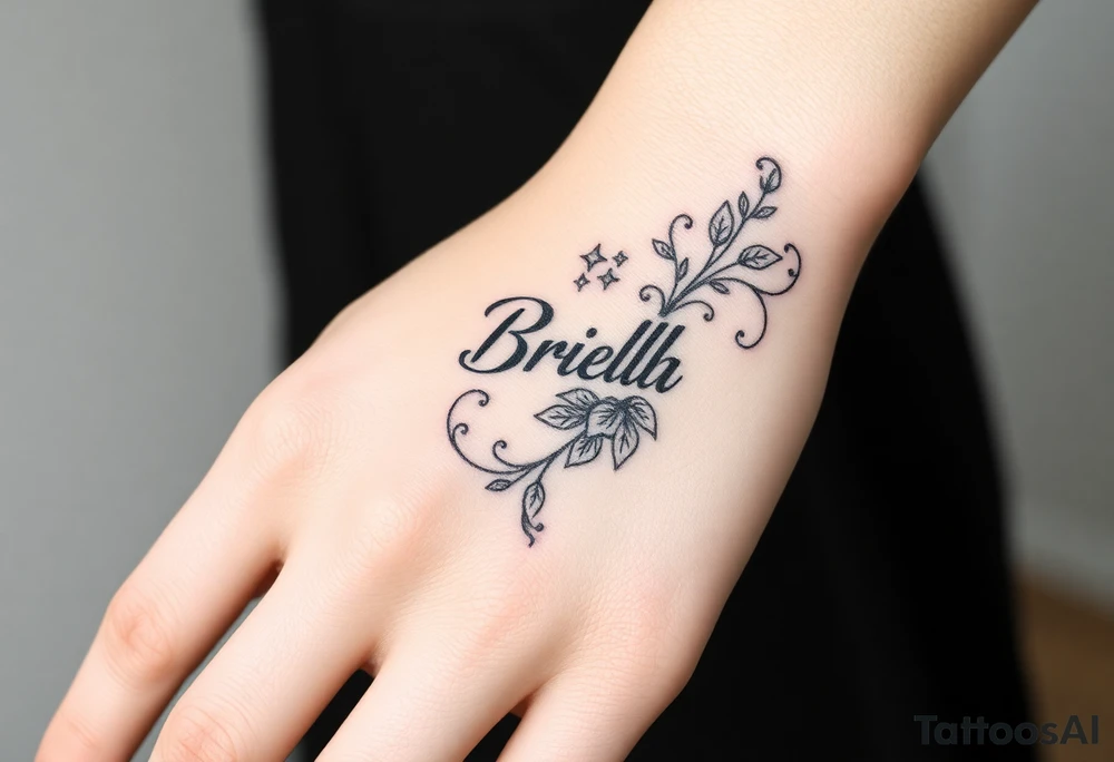 "Briella" in old English style tattoo idea