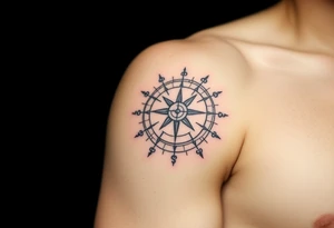 Sundial with wavy declination marks tattoo idea