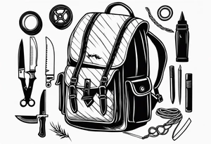 murderers kill kit backpack knife rope duct tape tattoo idea