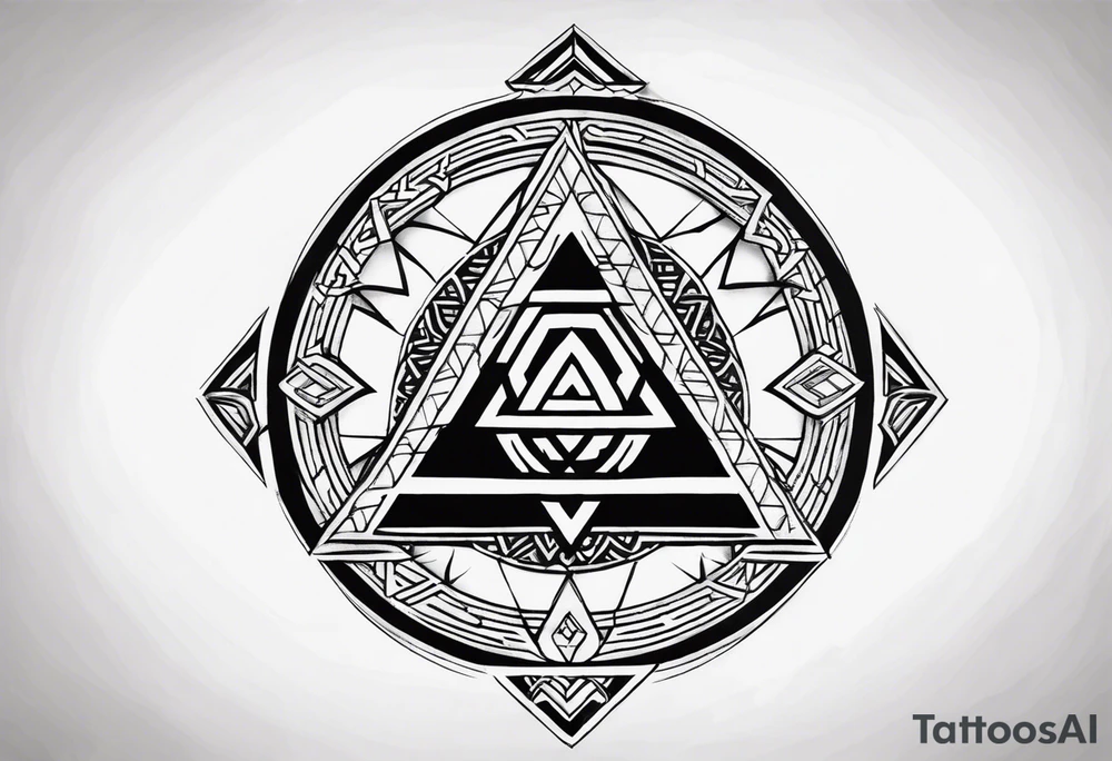 vegvisir with valknut tattoo idea