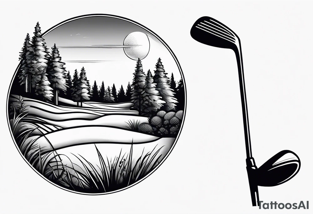 Golf theme shoulder tattoo tattoo idea