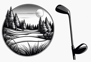 Golf theme shoulder tattoo tattoo idea