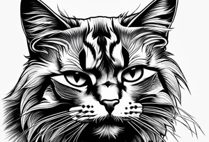 A cat is angry tattoo idea