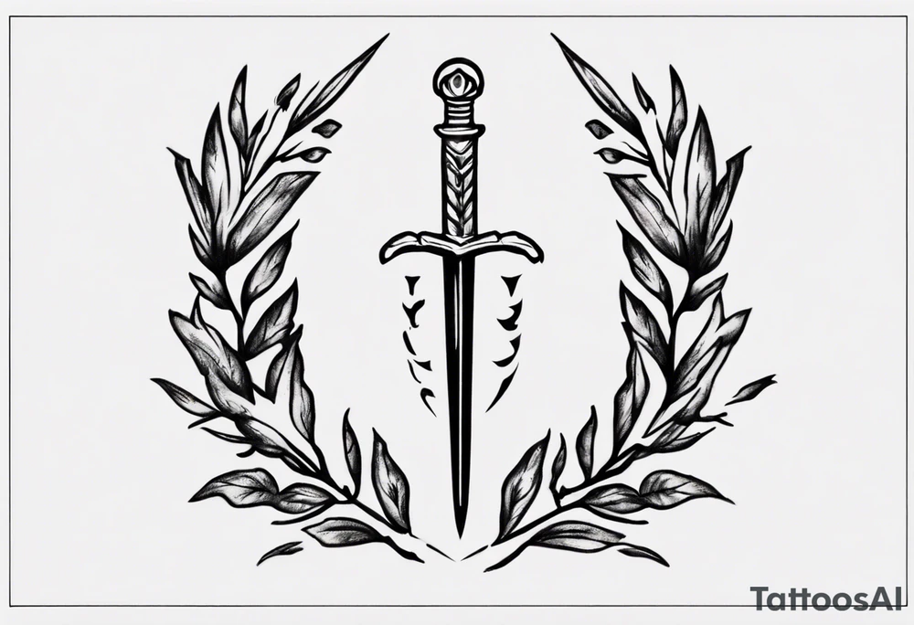 simple memorial tattoo using "13" , laurel leaves and a sword tattoo idea simple memorial tattoo using "13" , laurel leaves and a sword tattoo idea